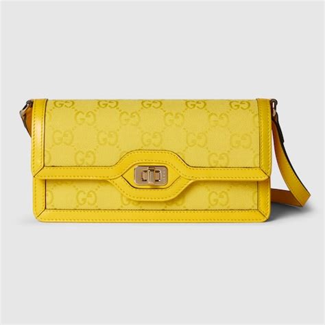 Mini sac à épaule Gucci Luce en toile GG jaune 